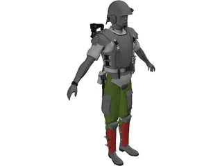 Soldier US Marine 3D Model preview