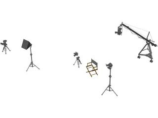 Studio Set Cameras 3D Model preview