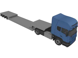Scania with Trailer 3D Model preview