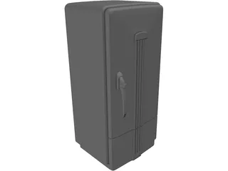 Refrigerator Retro Style 3D Model preview