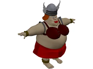 Female Opera Singer Cartoon 3D Model preview