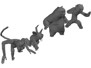 Kung Fu Panda 3D Model preview