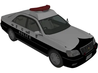 Toyota Crown Police 3D Model preview