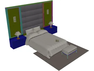 Bedroom Set 3D Model preview