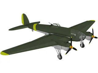 Heinkel He 111 Medium Bomber 3D Model preview