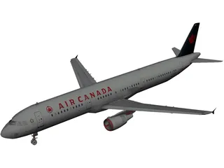 Airbus A321 Air Canada 3D Model preview
