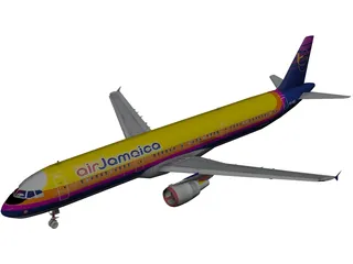 Airbus A321 Air Jamaica 3D Model preview