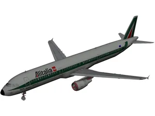 Airbus A321 Alitalia 3D Model preview