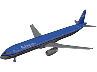 Airbus A321 British Midland 3D Model preview