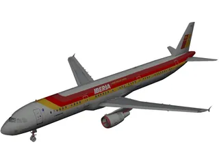 Airbus A321 Iberia 3D Model preview