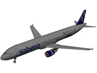 Airbus A321 Sabena 3D Model preview