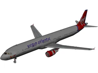 Airbus A321 Virgin Atlantic 3D Model preview