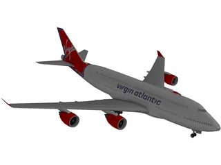 Boeing 747 Virgin Atlantic 3D Model preview