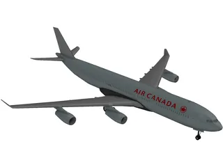 Airbus A340-300 Air Canada 3D Model preview