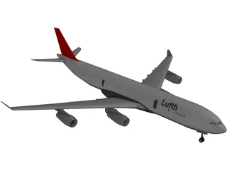 Airbus A340-600 3D Model preview