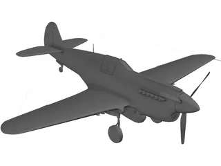 Curtiss P-40 3D Model preview