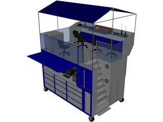 Nascar Pit Box 3D Model preview
