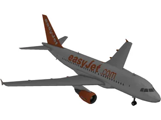 Airbus A320 easyJet 3D Model preview