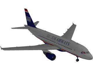 Airbus A319 U.S. Airways 3D Model preview