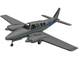 Beechcraft Baron B58 3D Model preview