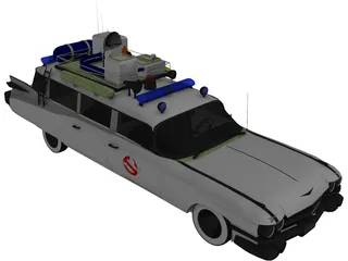 Cadillac 1959 (Ecto-1 Ghostbustres) 3D Model preview