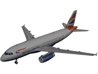 Airbus A319 British Airways 3D Model preview