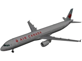 Airbus A321 Air Canada 3D Model preview
