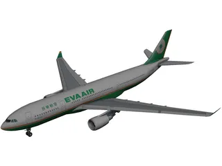 Airbus A330-200 Eva Air 3D Model preview