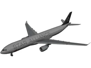Airbus A330-300 Thai 3D Model preview