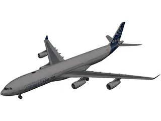 Airbus A340-300 3D Model preview