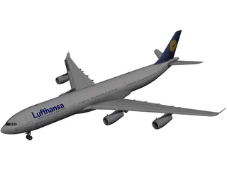 Airbus A340-300 Lufthansa 3D Model preview