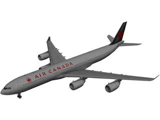 Airbus A340-500 Air Canada 3D Model preview