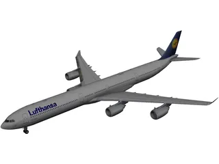 Airbus A340-600 Lufthansa 3D Model preview