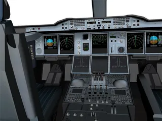 Airbus A380-800 Cockpit 3D Model preview