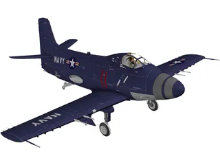 Douglas A2D-1 Skyshark 3D Model preview