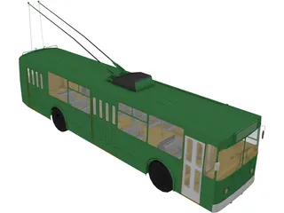 Trolleybus Russian 3D Model preview