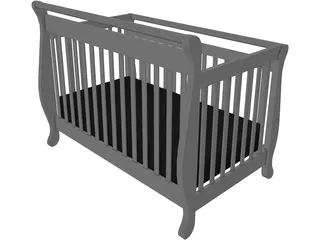 Baby Crib 3D Model preview