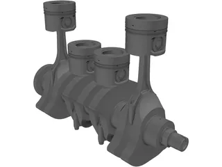 Diesel Engine 3D Model preview