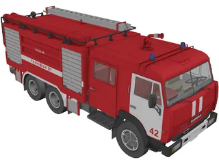 Kamaz Fire Truck 3D Model preview
