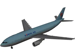 Airbus A300-600 Korean Air 3D Model preview