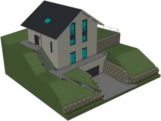 Detached House 3D Model preview