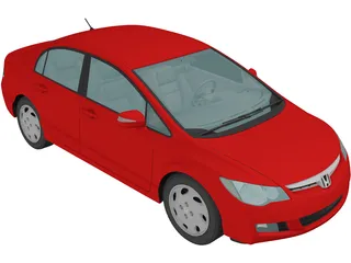 Honda Civic Hybrid (2008) 3D Model preview