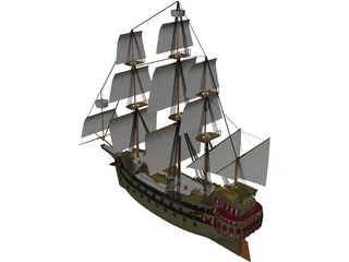Galleon Early Spanish 3D Model preview