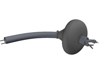 Endoscope with Inflator and Cauterizer 3D Model preview