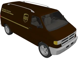 Dodge Ram Van (UPS) 3D Model preview