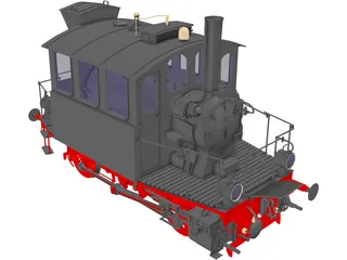 Steam Locomotive 3D Model preview