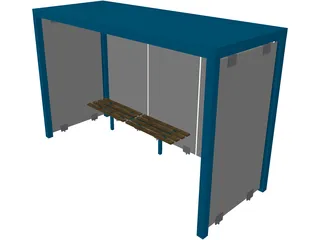 Bus Shelter 3D Model preview
