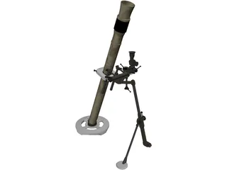 M252 Mortar Cannon 3D Model preview