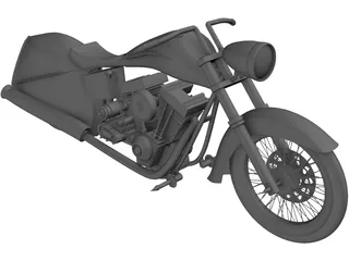 Custom Chopper 3D Model preview