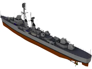 Destroyer Forbin 1958 3D Model preview